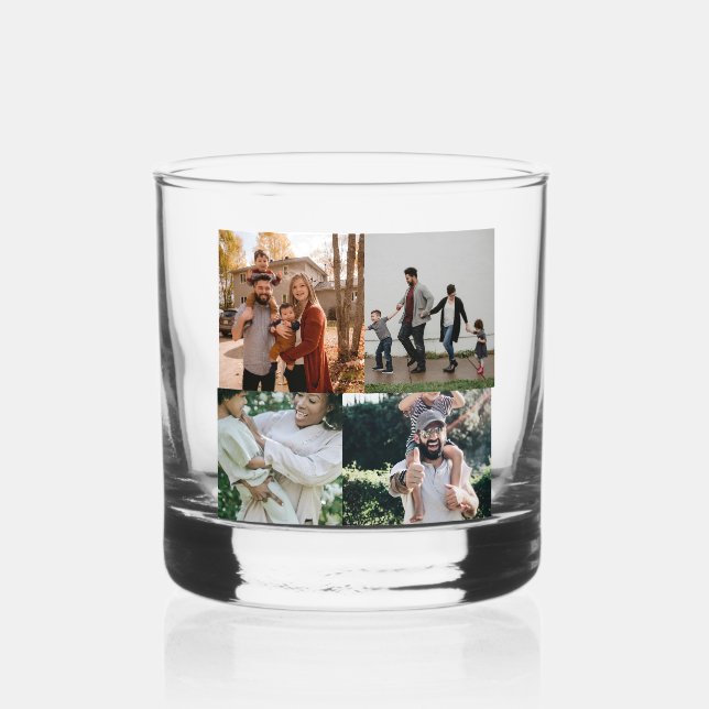 Benutzerdefinierte 4 Fotos Whiskyglas (Vorderseite)