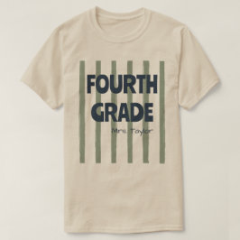 Benutzerdefinierte 4. Klasse Schulstreifen Lehrer  T-Shirt