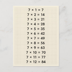 Benutzerdefinierte #7 Mal Tabelle (für Kinder & Le Postkarte