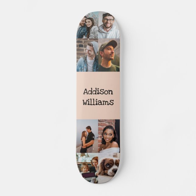 Benutzerdefinierte 8-Foto-Collage Personalisierter Skateboard (Vorderseite)