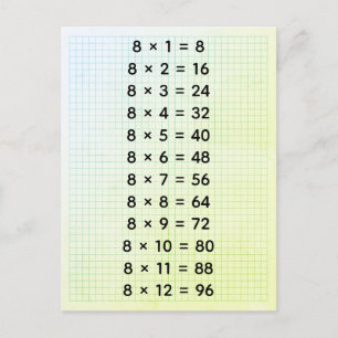 Benutzerdefinierte #8-Multiplikationstabelle (für Postkarte