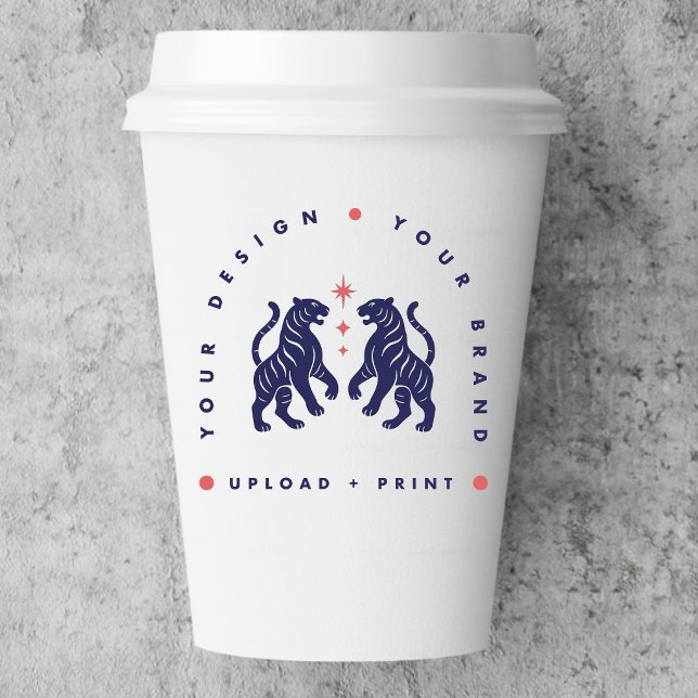 Benutzerdefinierte 8oz-Papierbecher | Becher mit I (Upload your artwork and turn these paper cups into custom merch, branding, or sleek event drinkware)