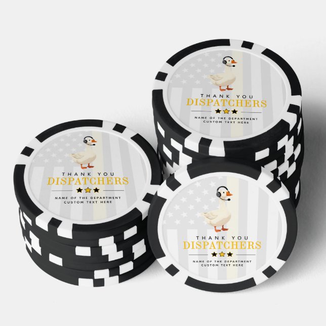 Benutzerdefinierte 911-Dispatcher-Gans mit Headset Pokerchips (Stapel)