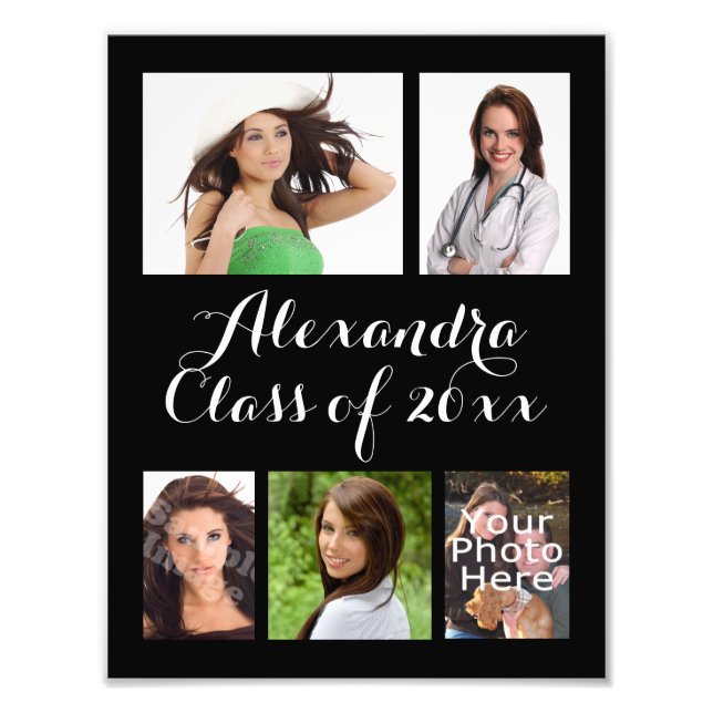 Benutzerdefinierte Abschluss-FotoCollage Fotodruck (Vorne)