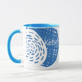 Benutzerdefinierte Abstrakte Blau- und Weißkreissc Tasse