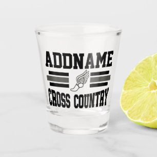 Benutzerdefinierte ADD NAME Cross-Country-Läufer L Schnapsglas