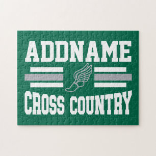 Benutzerdefinierte ADD NAME Cross Country Runner L Puzzle