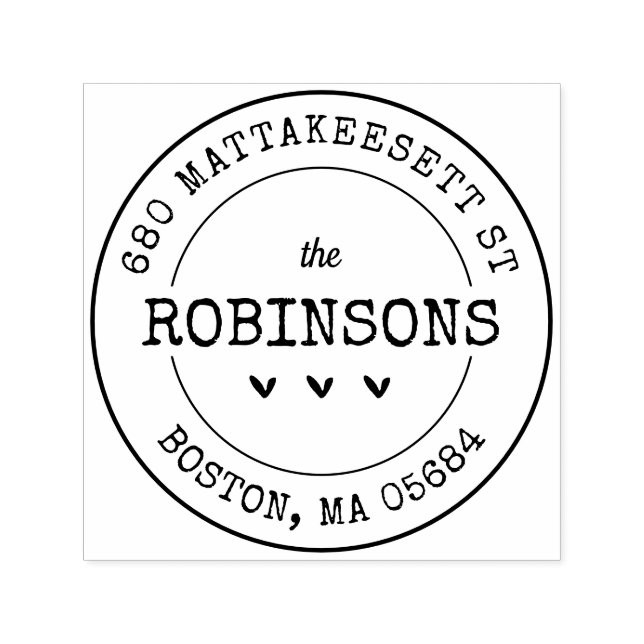 Benutzerdefinierte Adressherzen Permastempel (Design)