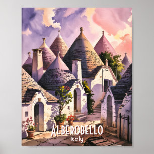 Benutzerdefinierte Alberobello Trulli Häuser Itali Poster