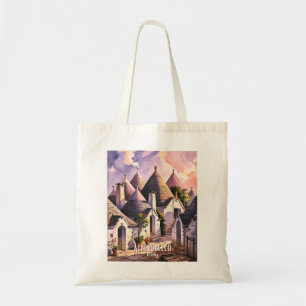 Benutzerdefinierte Alberobello Trulli Häuser Itali Tragetasche