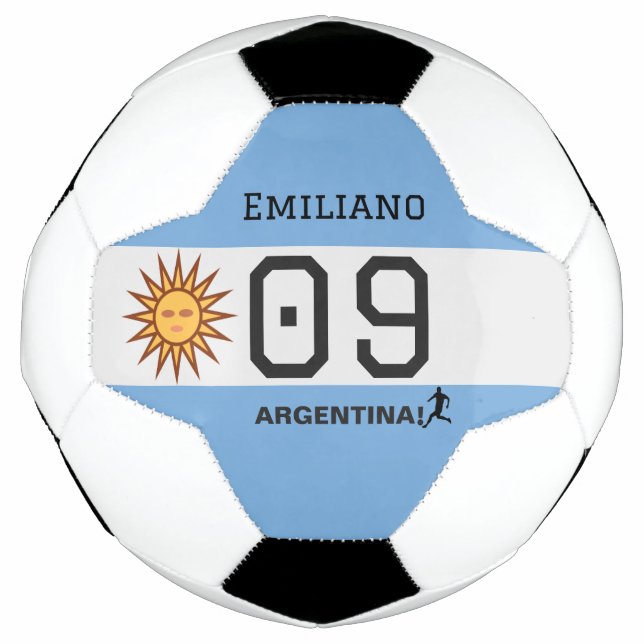 Benutzerdefinierte Albiceleste Sun Flag Athlet Gra Fußball (Vorderseite)