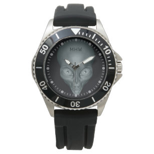 Benutzerdefinierte Alien-Uhren mit Monogramm Armbanduhr