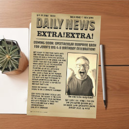 Benutzerdefinierte alte Zeitungsüberschrift Einladung