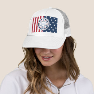 Benutzerdefinierte America 250 Vintage Patriotic F Truckerkappe