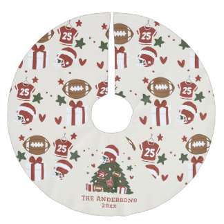 Benutzerdefinierte American-Football-Weihnachten Polyester Weihnachtsbaumdecke