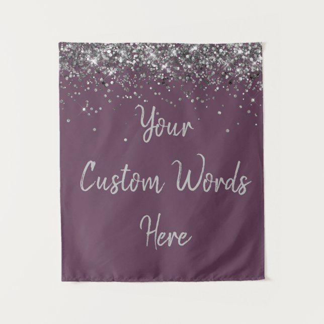 Benutzerdefinierte Amethyst- und Silber-Personalis Wandteppich (Vorderseite)