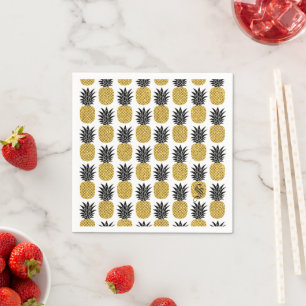Benutzerdefinierte anfängliche Gold-Ananas-Wegwerf Serviette