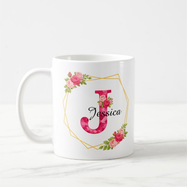 Benutzerdefinierte Anfangsbuchstabe und Name Tasse (Links)