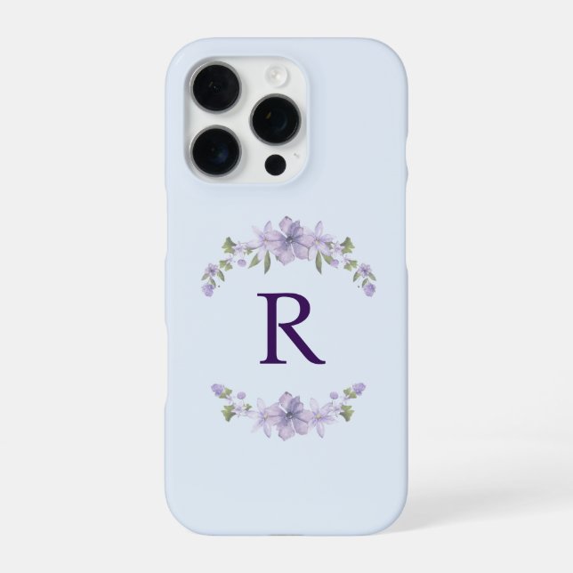 Benutzerdefinierte Anfangsbuchstaben Blumen iPhone Hülle (Rückseite)