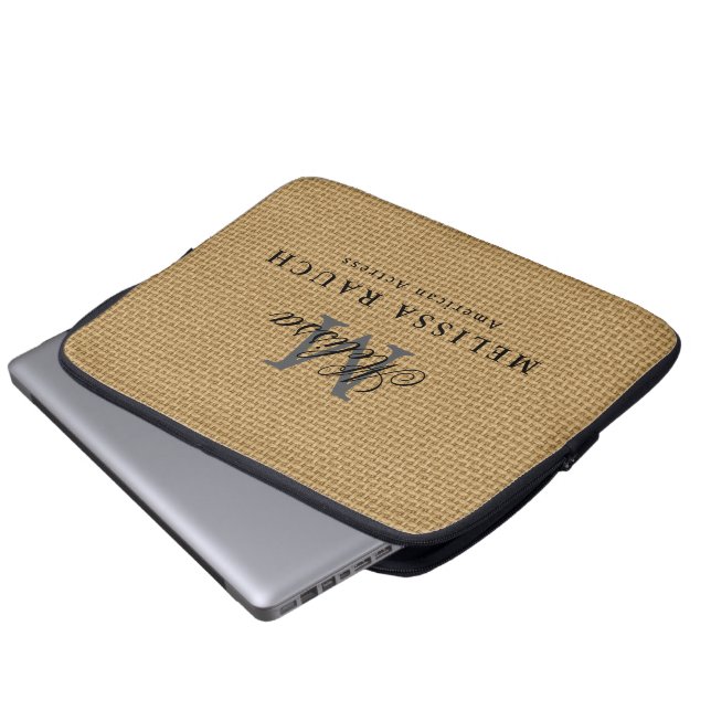 Benutzerdefinierte Anfangsbuchstaben Name & Titel  Laptopschutzhülle (Vorne Knopf)