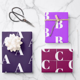 Benutzerdefinierte Anfangsfarben für Monogramm Vi Geschenkpapier Set