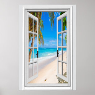 Benutzerdefinierte Ansicht von vertikalen Strand-  Poster