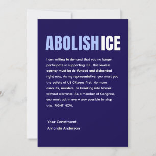 Benutzerdefinierte Anti-ICE-Politpostkarte Feiertagskarte