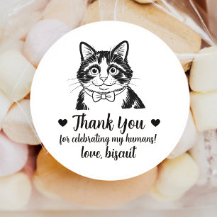 Benutzerdefinierte Anzug-Katze Hochzeitsgeschenk-A Runder Aufkleber