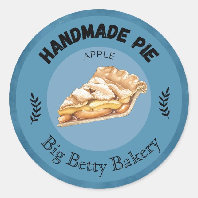 Benutzerdefinierte Apple Pie Labels | Personalisie Runder Aufkleber (Vorderseite)