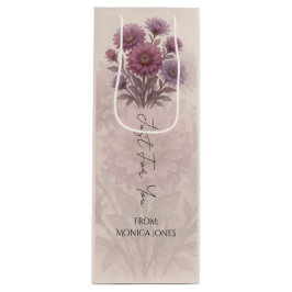 Benutzerdefinierte Aquarell, Aster-Blume Geschenktüte Für Weinflaschen