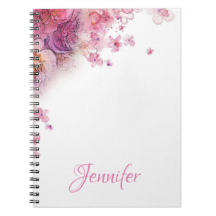 Benutzerdefinierte Aquarell-Blume Rose Elegante Mo Notizblock