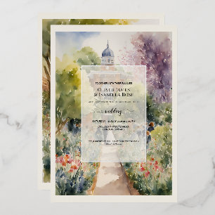 Benutzerdefinierte Aquarell Chelsea Physic Garden Folieneinladung
