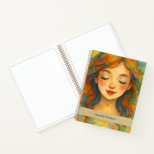 Benutzerdefinierte Aquarell schöne Mädchen Malen S Notizbuch
