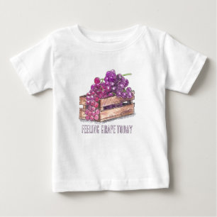 Benutzerdefinierte Aquarell-Trauben Frucht Wortspi Baby T-shirt
