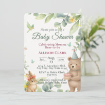  Benutzerdefinierte Aquarell-Waldtier-Baby-Party 