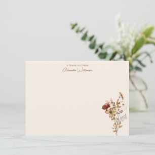 Benutzerdefinierte Aquarell-Wildblumen-Hochzeitsbr Dankeskarte