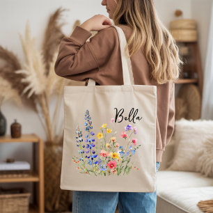 Benutzerdefinierte Aquarell-Wildblumen-Mama-Braut- Tragetasche