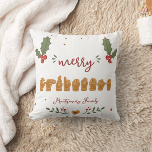 Benutzerdefinierte ASL Frohe Weihnachten Lebkuchen Kissen