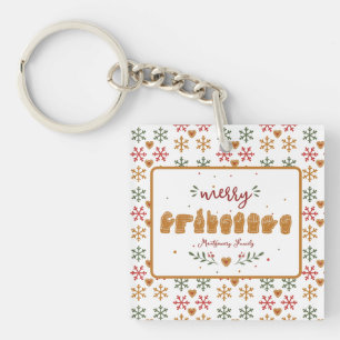 Benutzerdefinierte ASL Frohe Weihnachten Lebkuchen Schlüsselanhänger
