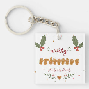 Benutzerdefinierte ASL Frohe Weihnachten Lebkuchen Schlüsselanhänger