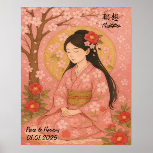 Benutzerdefinierte ästhetische Zen-Meditations-Gal Poster