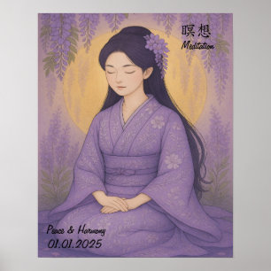 Benutzerdefinierte ästhetische Zen-Meditations-Gal Poster