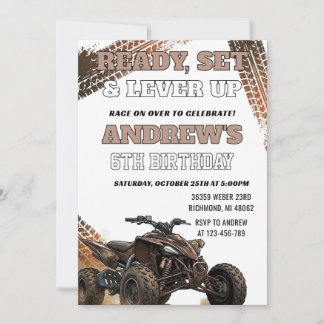 Benutzerdefinierte ATV-Rennparty zum Geburtstag ei Einladung