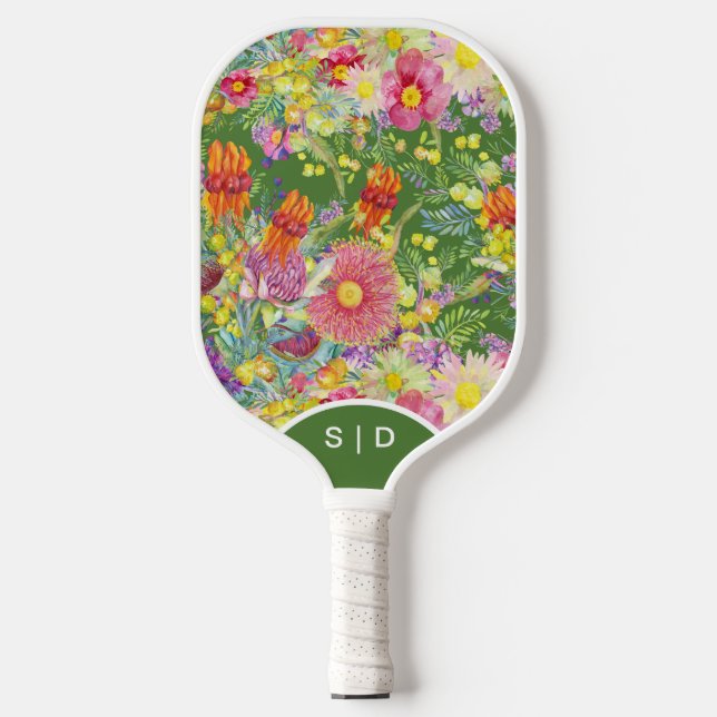 Benutzerdefinierte australische Wildblumen Pickleball Schläger (Vorderseite)