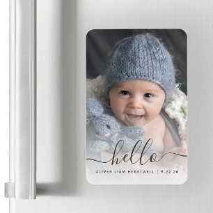 Benutzerdefinierte Baby-Foto-Hallo-Geburtsanzeige Magnet