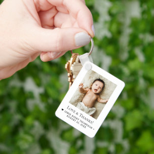 Benutzerdefinierte Baby-Foto-Liebe & Dankeschön Pe Schlüsselanhänger