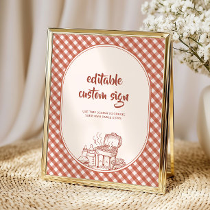 Benutzerdefinierte Baby-Q-BBQ-Paare-Baby-Shower-Ta Poster