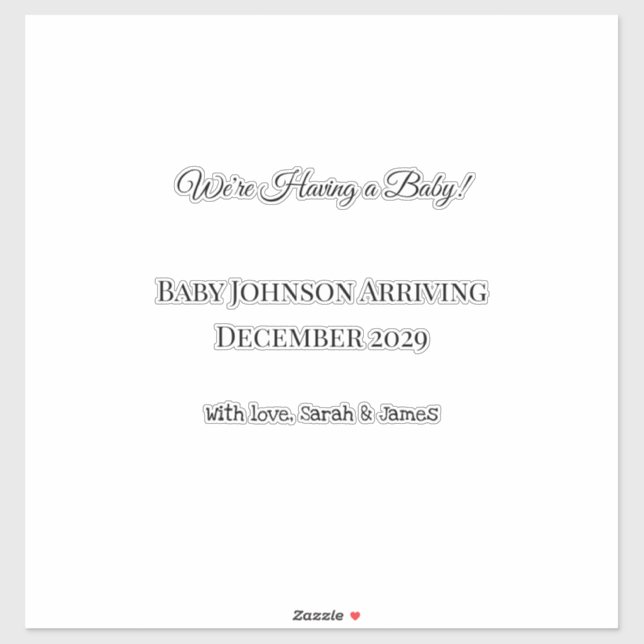 Benutzerdefinierte Baby-Revecard Aufkleber (Blatt)