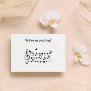 Benutzerdefinierte Baby Shower Musik Vogel Noten A Einladung