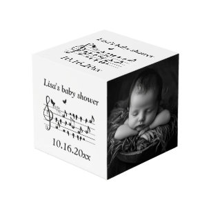 Benutzerdefinierte Baby Shower Musik Vogel Noten E Würfel